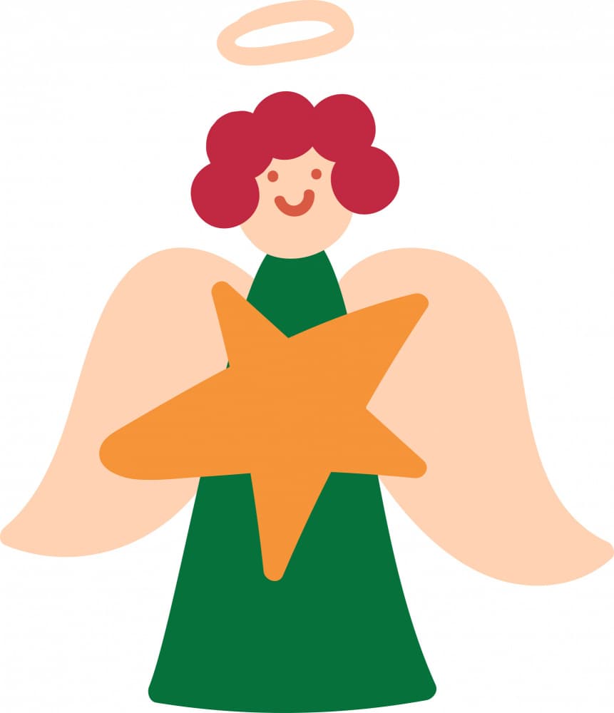 Smiling Angel Holding Star by Marika Barsrsind β canvas wall art