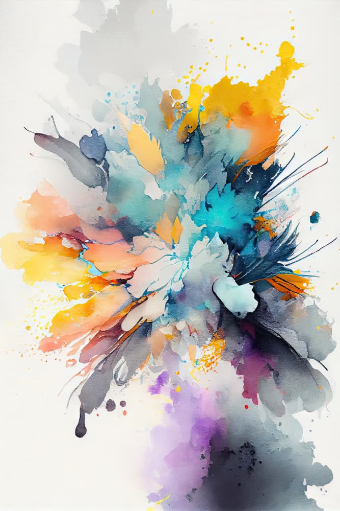 Colorful Watercolor Splash by Mauro — canvas wall art