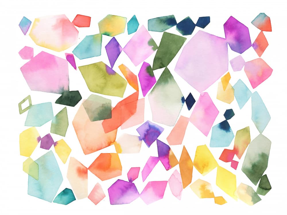 Colorful Watercolor Shapes by Ninola Design — canvas wall art