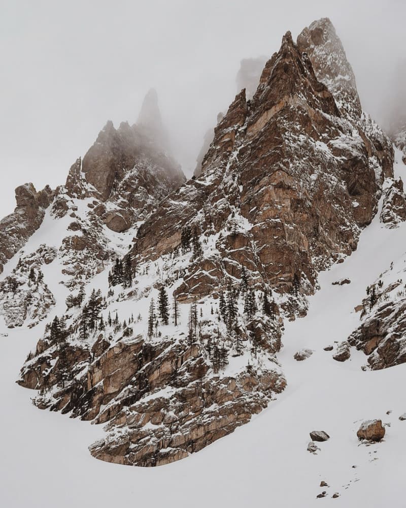Misty Winter Peaks by Del Mundo Imagery — canvas wall art