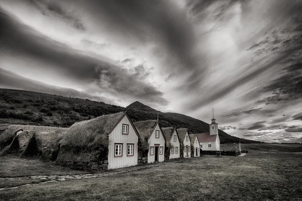 Historic Icelandic Turf Village by Þorsteinn H. Ingibergsson — canvas wall art