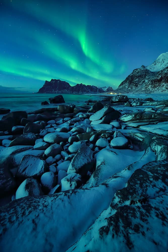 Northern Lights Over Arctic Coast by Mei Xu — canvas wall art