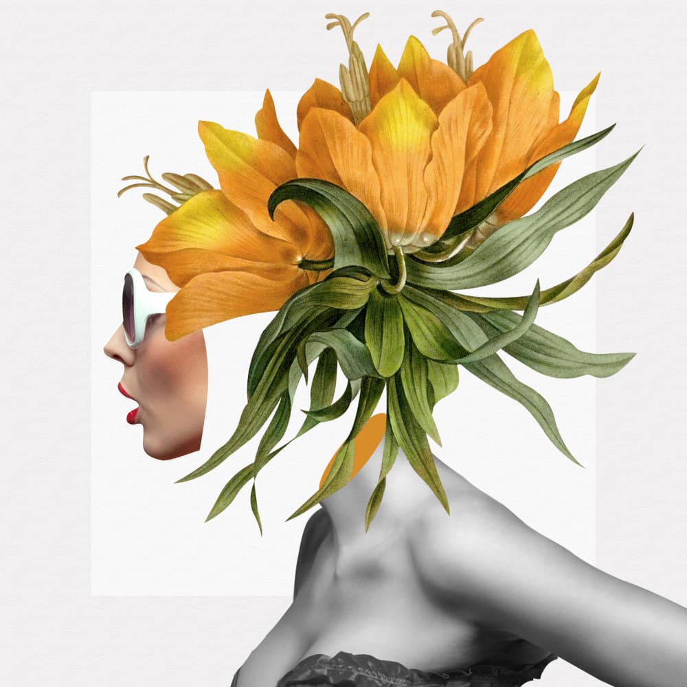 Floral Fashion Woman by Marja van den Hurk — canvas wall art