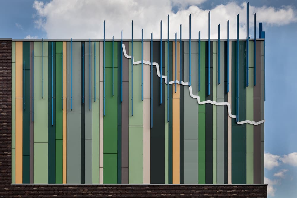 Colorful Modern Facade by Theo Luycx — canvas wall art