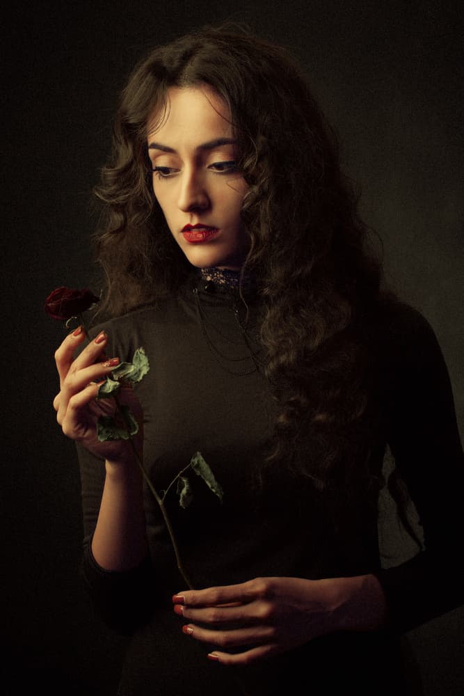 Melancholy Rose Portrait by Mehdi Mokhtari — canvas wall art