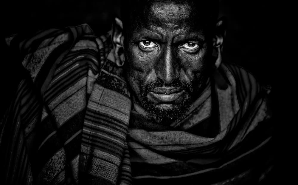 Man's Powerful Gaze by Vedran Vidak — canvas wall art