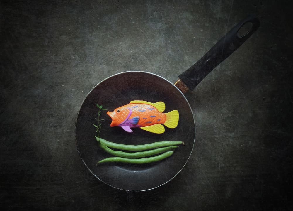 Colorful Fish Pan by Kahar Lagaa — canvas wall art