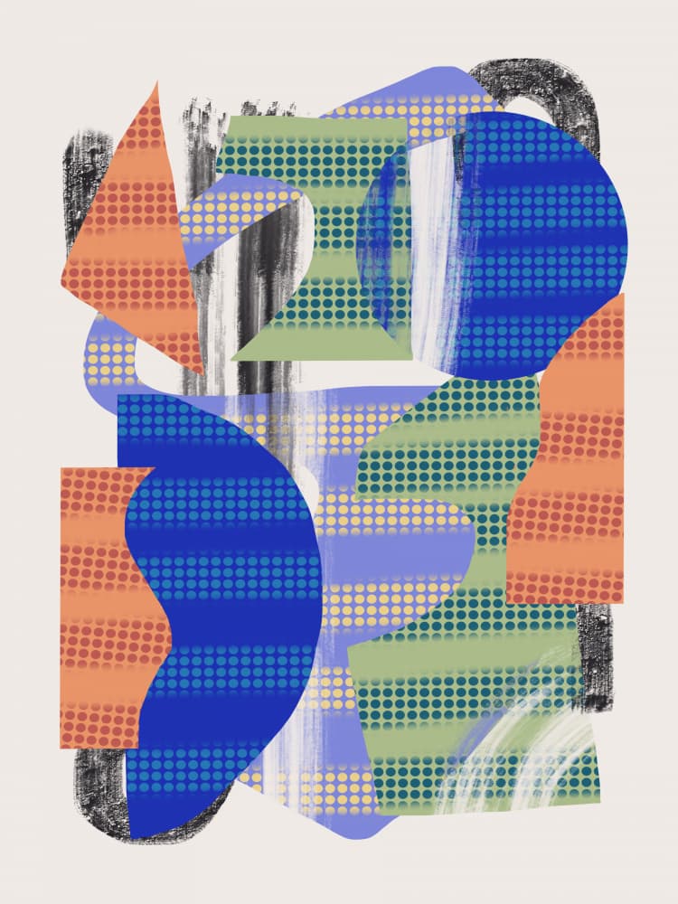 Vibrant Geometric Layers by Little Dean — canvas wall art