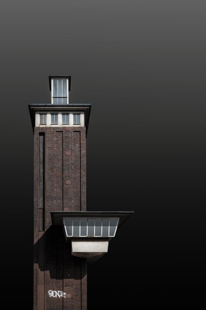 Dark Industrial Tower by Rolf Endermann — canvas wall art