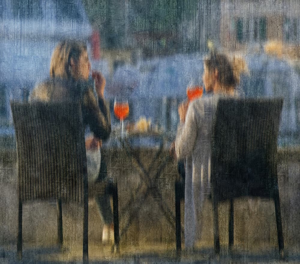 Relaxing Terrace Drinks by Isabelle DUPONT — canvas wall art