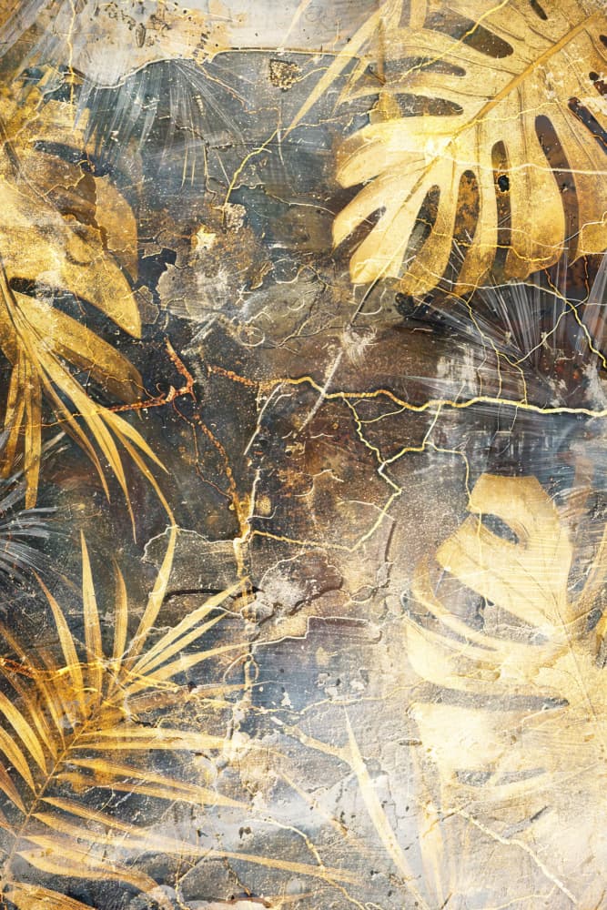 Gilded Tropical Texture by Rafal Kulik — canvas wall art