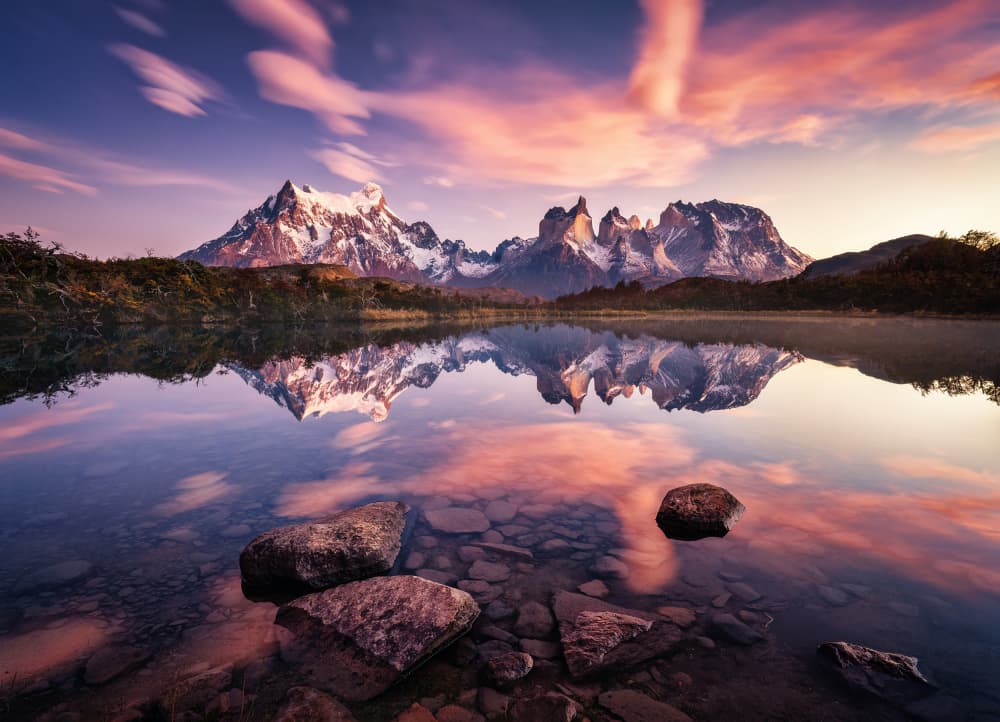 Patagonia Sunrise Reflection by Antoni Figueras — canvas wall art