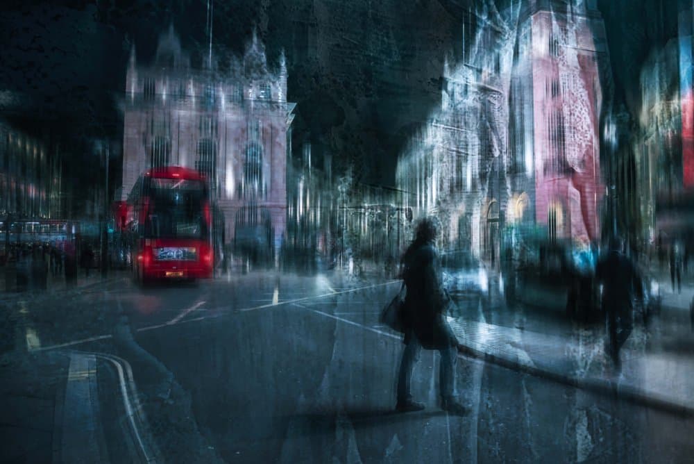 Night City Blur by Nicodemo Quaglia — canvas wall art