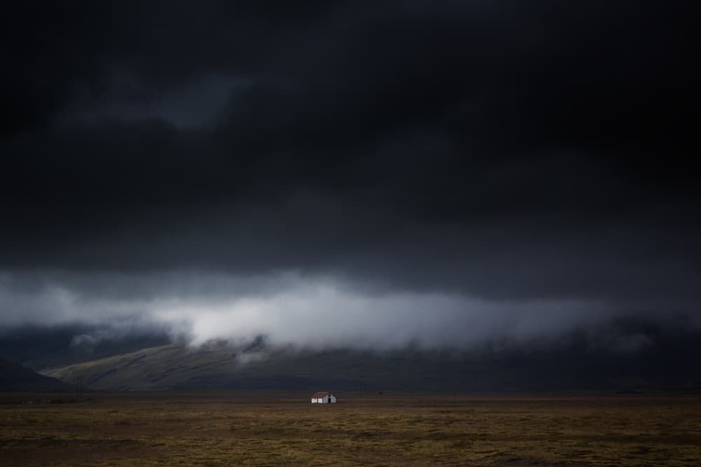 Isolated House Dark Clouds by swapnil deshpande — canvas wall art