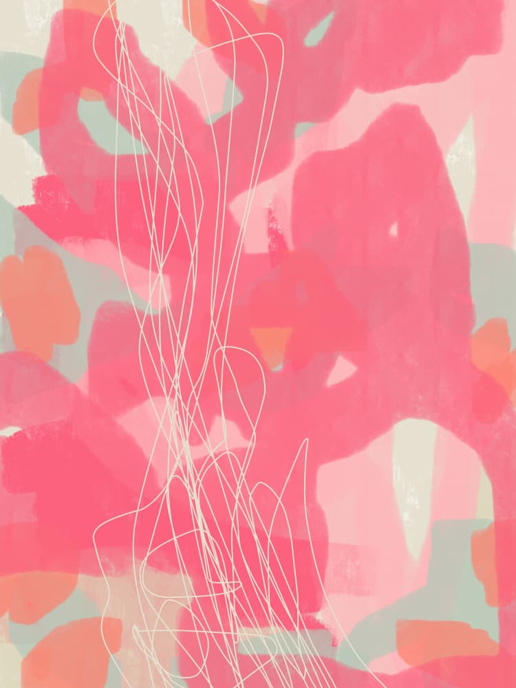 Vibrant Pink Brushstrokes by Dina Dankers — canvas wall art