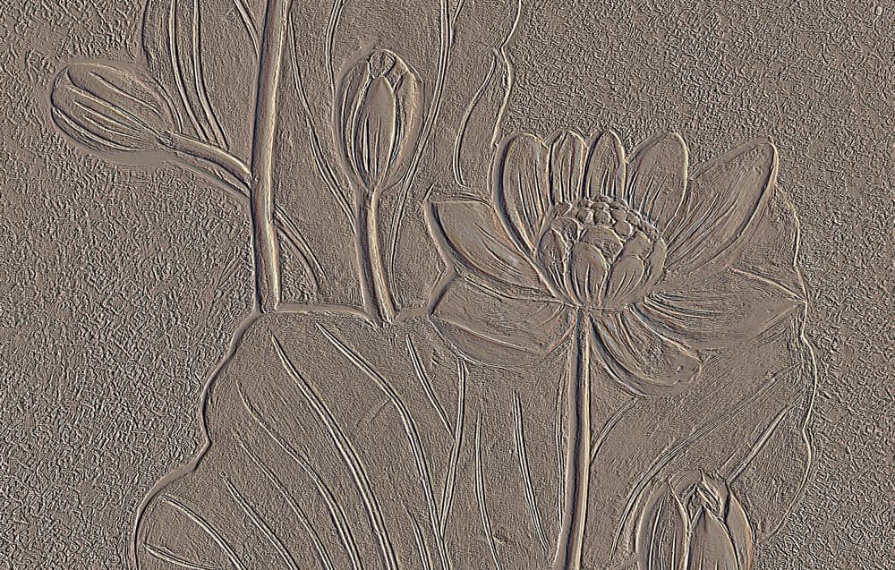 Embossed Lotus Blooms by Santhosh ch — canvas wall art