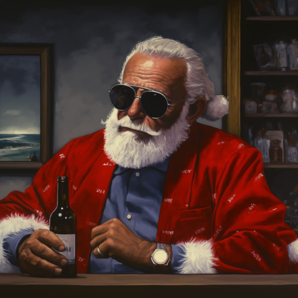 Off-Duty Santa by Andreas Magnusson — canvas wall art