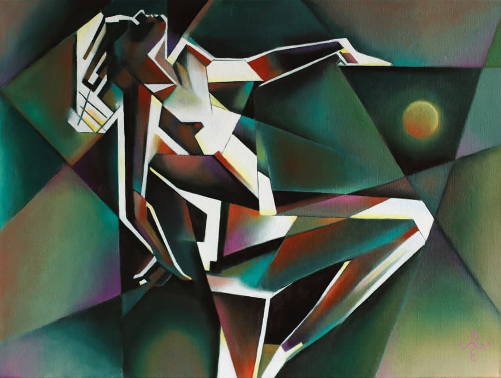Dynamic Geometric Dancer by Corné Akkers — canvas wall art