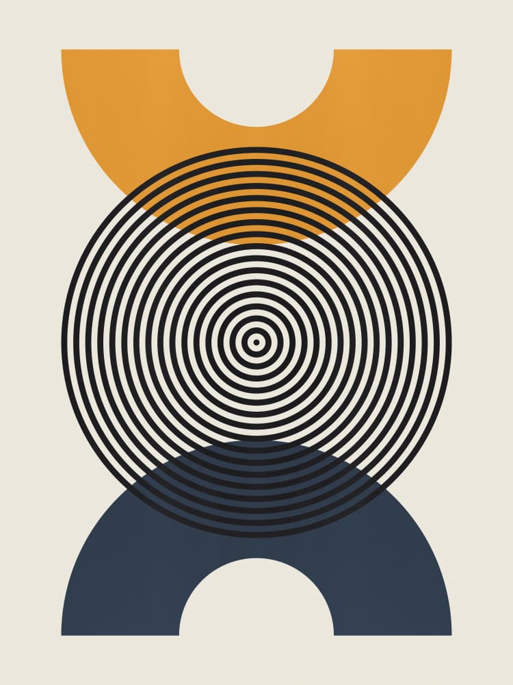 Geometric Circle Arches by Vitor Costa — canvas wall art