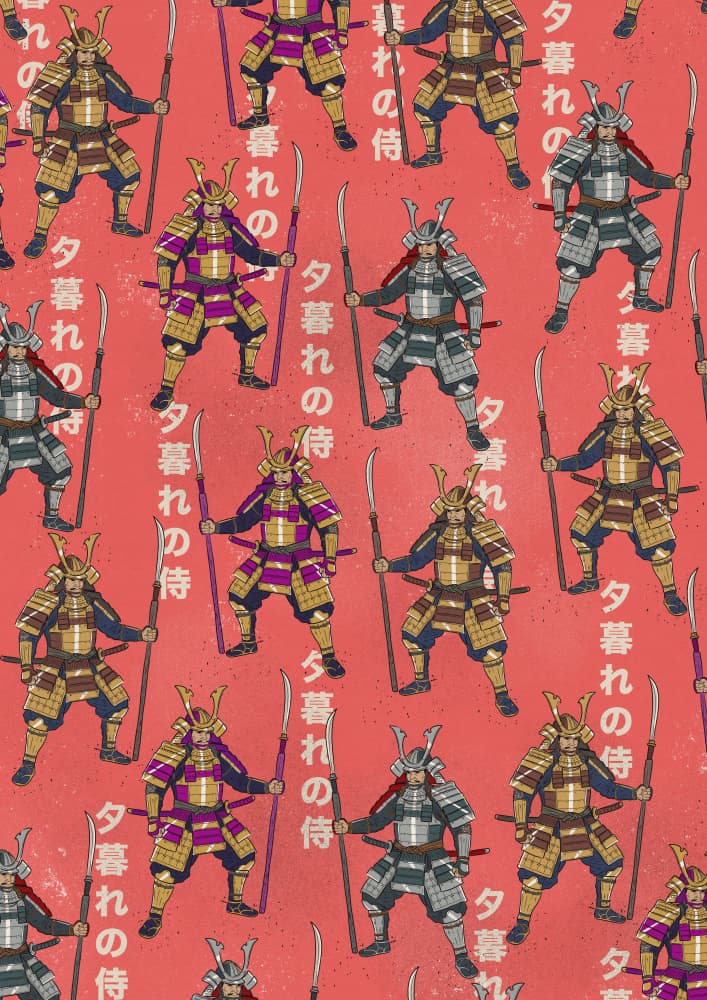 Samurai Warrior Pattern by Nicholas — canvas wall art
