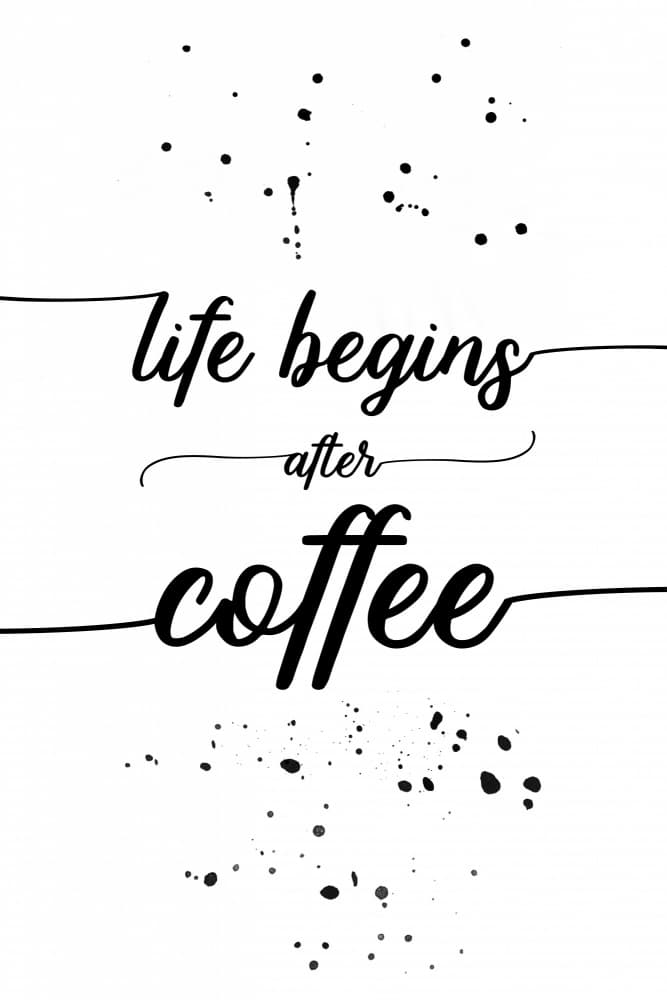 Life Begins Coffee Quote by Melanie Viola — canvas wall art