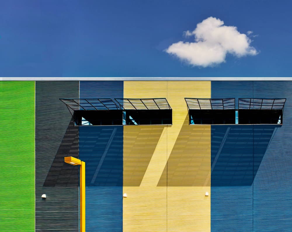 Vibrant Building Stripes by Arnon Orbach — canvas wall art