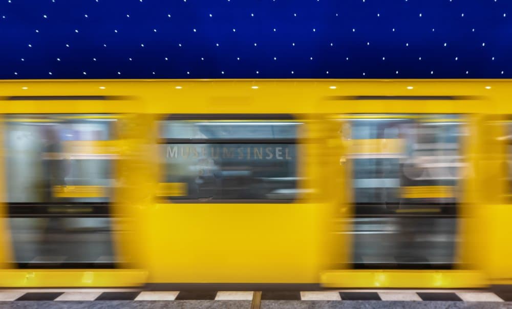 Moving Yellow Subway by Stephan Rückert — canvas wall art