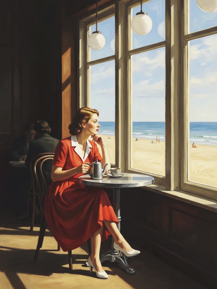 Thoughtful Woman Beach View by Andreas Magnusson — canvas wall art