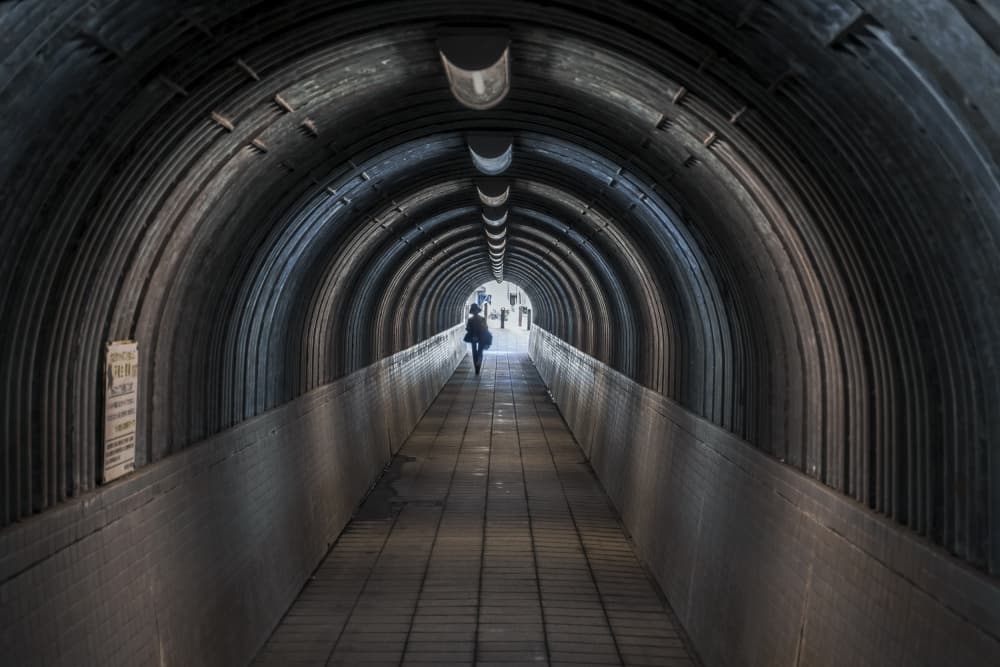 Tunnel to Light by Tomoshi Hara — canvas wall art