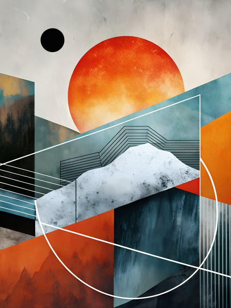 Abstract Mountain Sun by Miguel Bruzual — canvas wall art