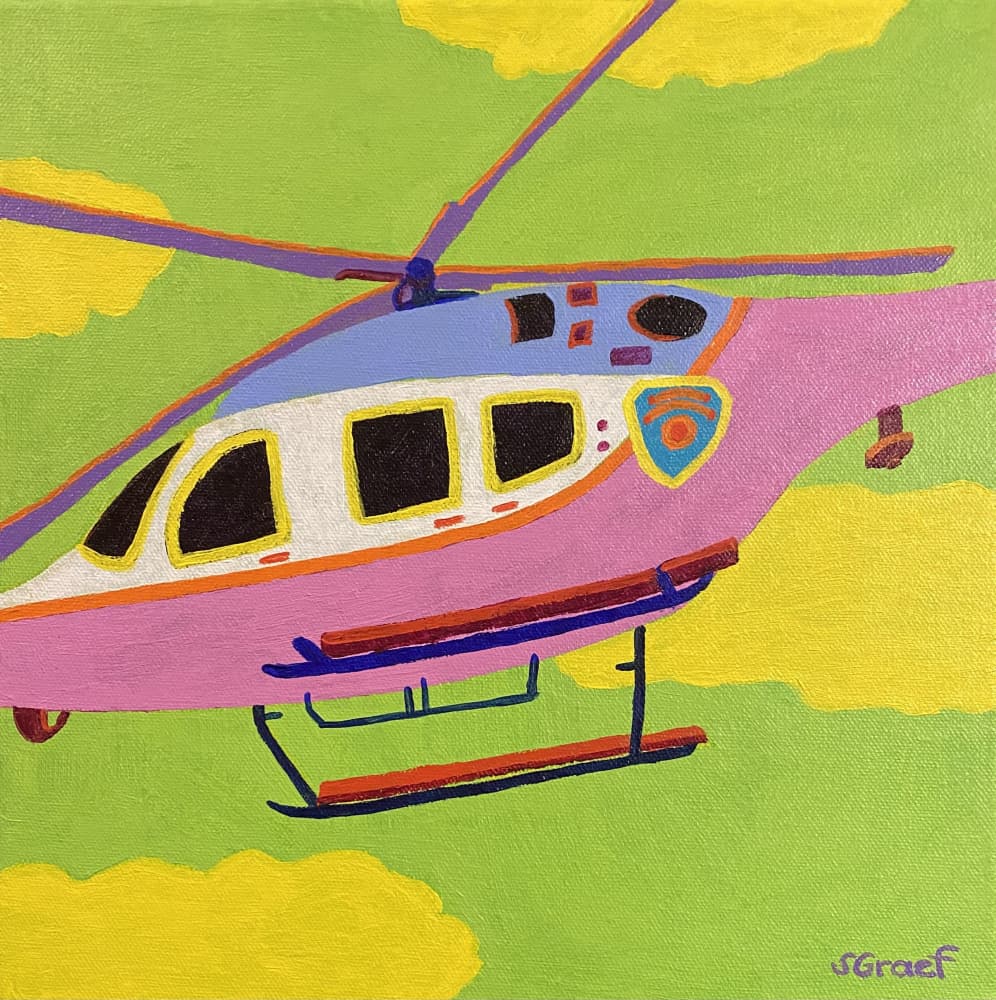 Helicopter by Sue Graef — canvas wall art