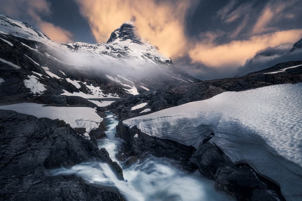 Majestic Mountain River by Ole Henrik Skjelstad — canvas wall art
