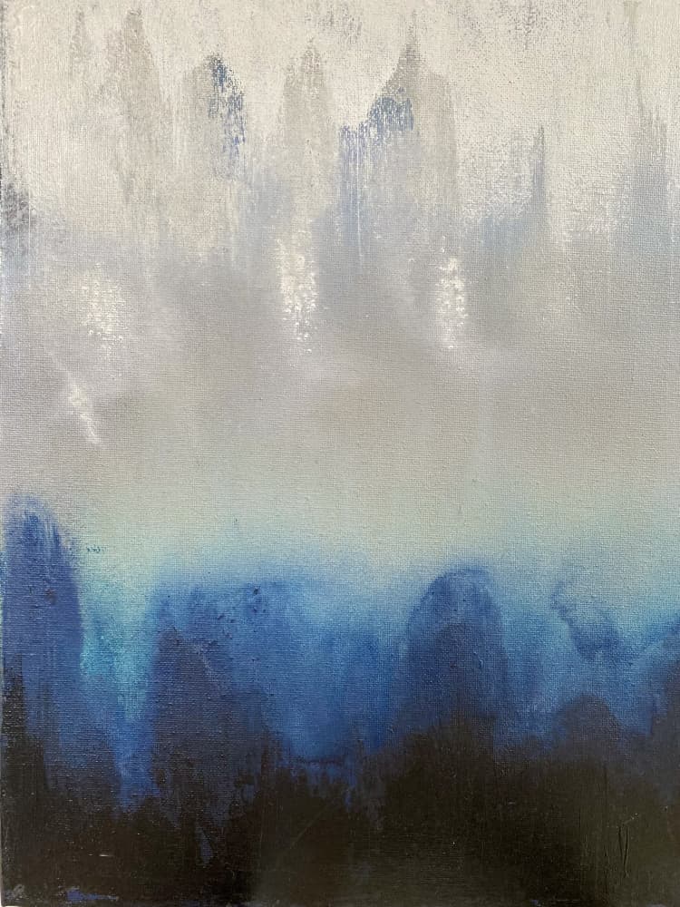 Deep Blue Forest Mist by Berit Pihl — canvas wall art