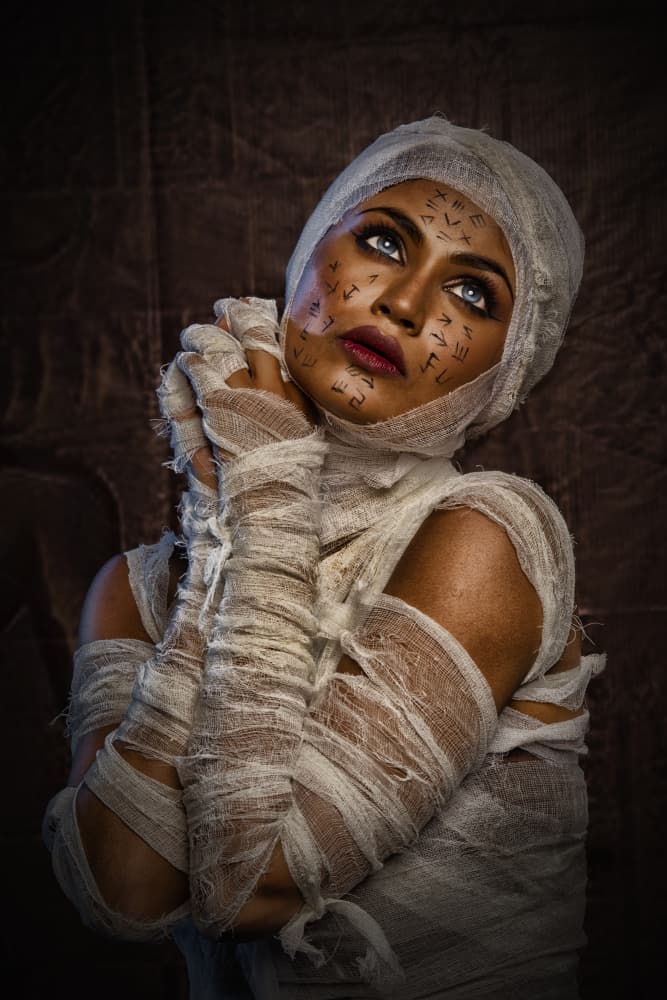Ancient Mummy Gaze by PARTHA BHATTACHARYYA — canvas wall art