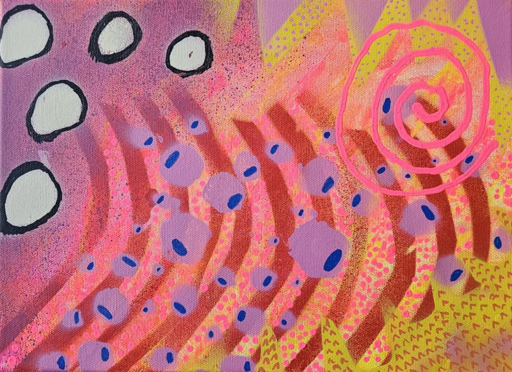 Vibrant Abstract Swirl by Olea Huuska — canvas wall art