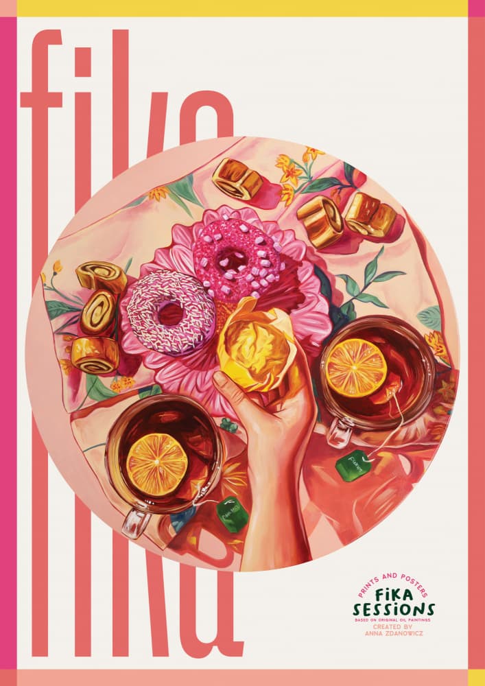 Sweet Fika Tea Time by Anna Zdanowicz — canvas wall art