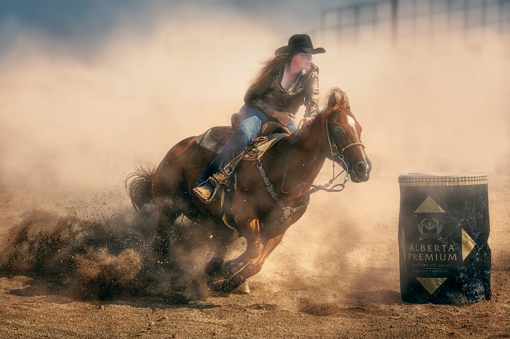 Cowgirl Barrel Racing by Ben.C.L — canvas wall art