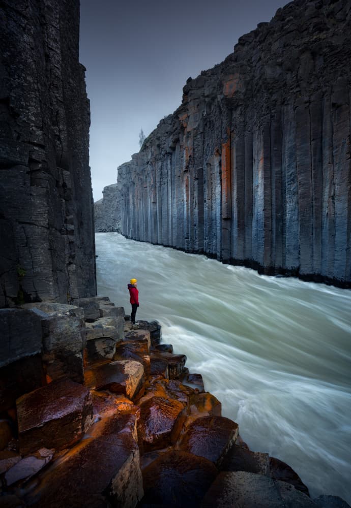 Basalt Canyon Explorer by Karol Nienartowicz — canvas wall art