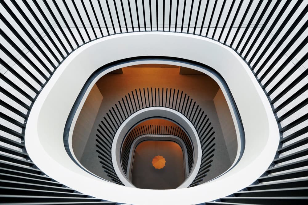 Modern Geometric Stairwell by Jorge Pimenta — canvas wall art