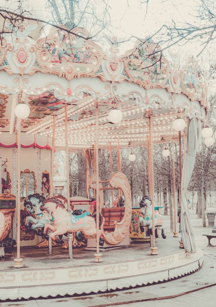 Dreamy Pastel Carousel by Talitha McQueen — canvas wall art