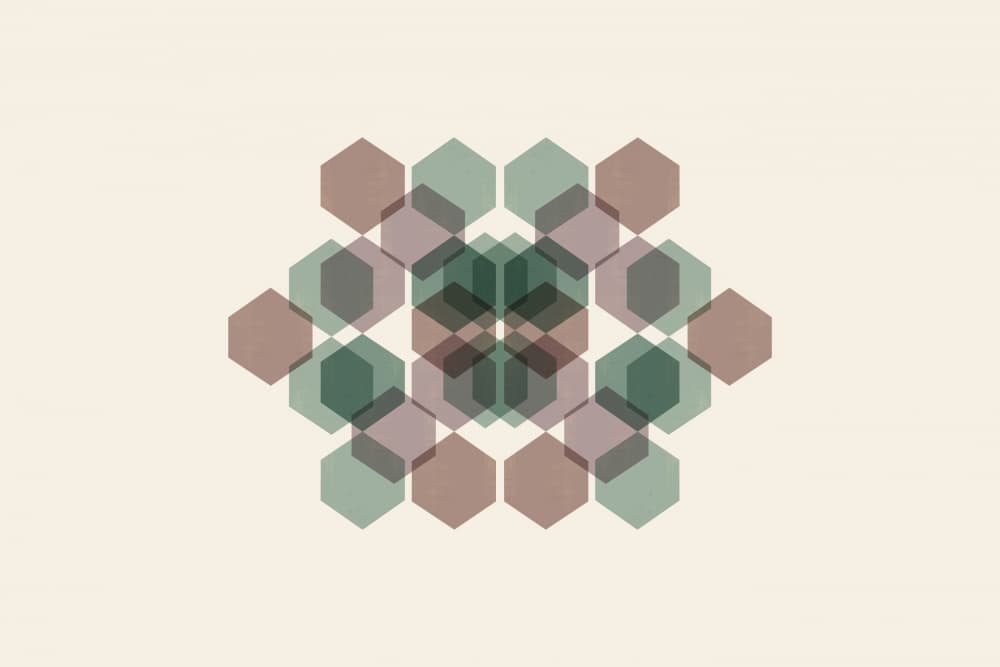 Muted Hexagon Symmetry by cartissi — canvas wall art