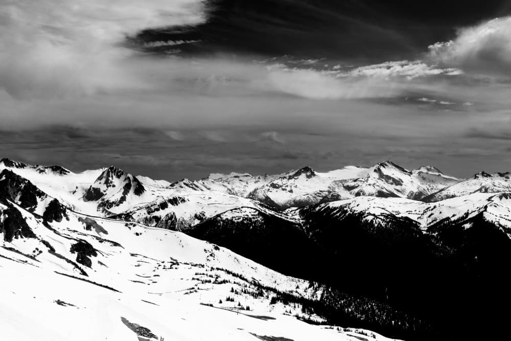 Snowy Mountain Peaks by Lynann Colligan — canvas wall art