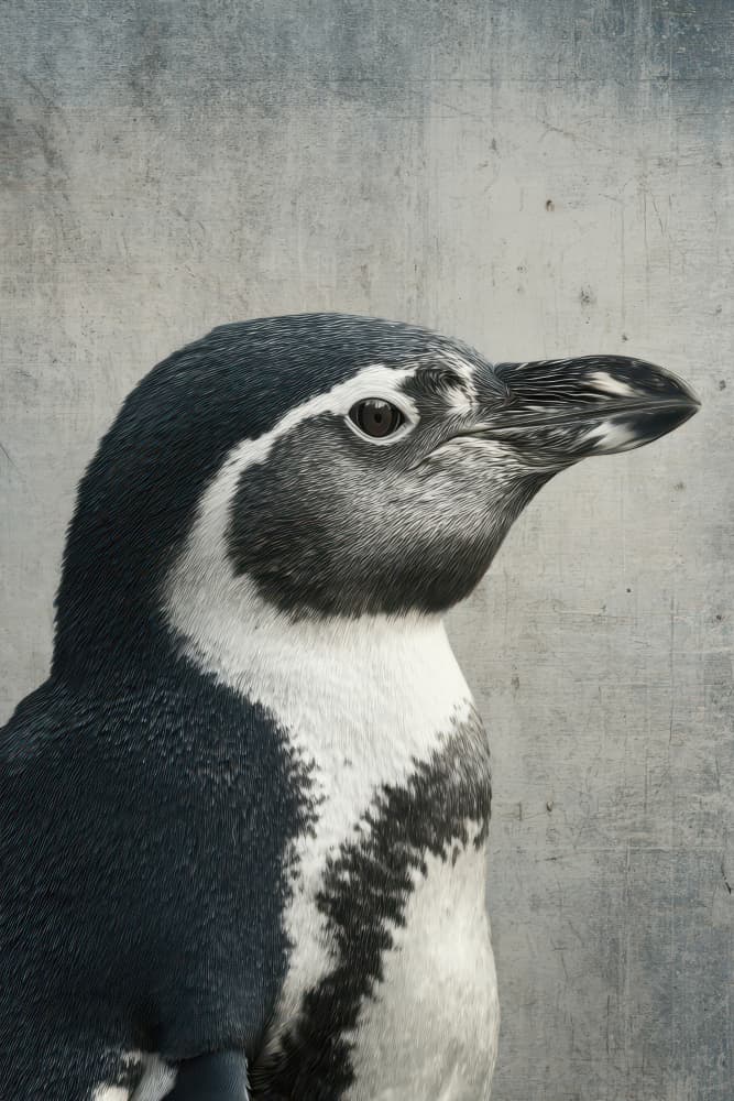 Serene Penguin Gaze by Rafal Kulik — canvas wall art