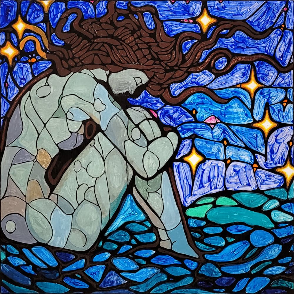 Woman Under Stars by Vivian Kim — canvas wall art