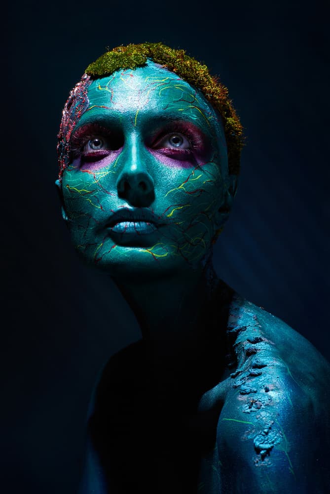 Surreal Blue Portrait by Ivan Kovalev — canvas wall art