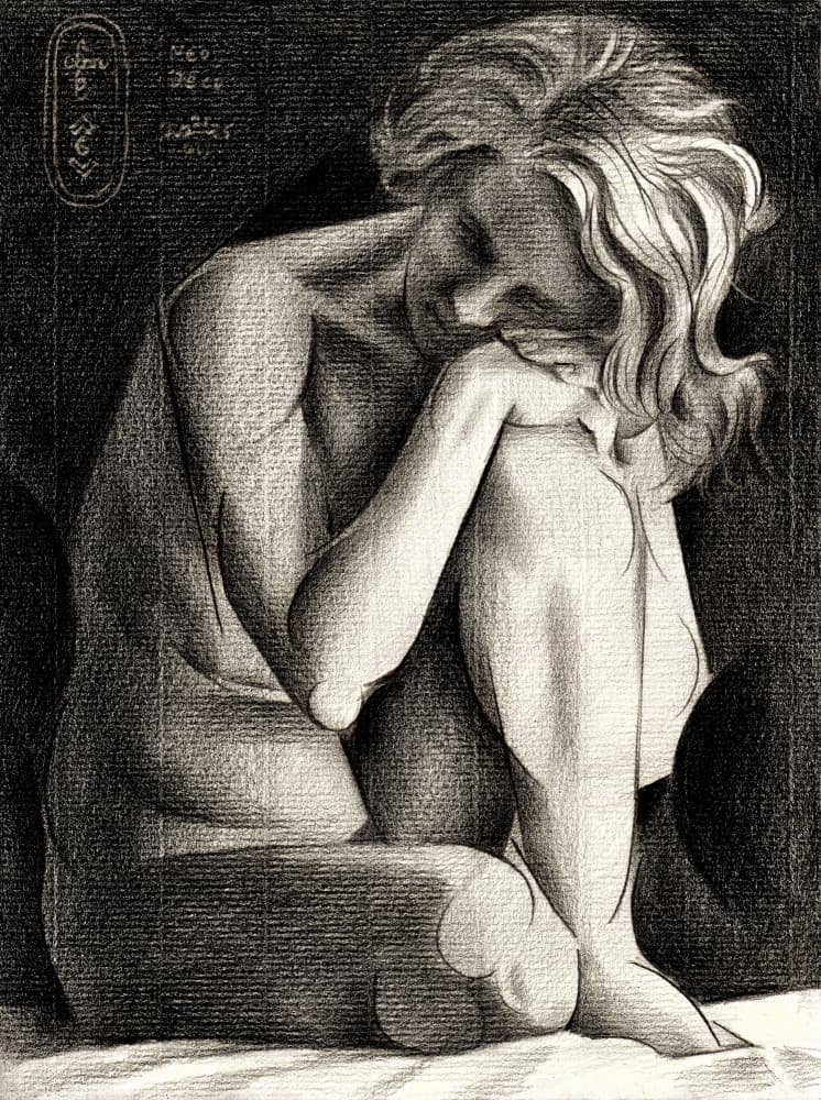 Pensive Nude Study by Corné Akkers — canvas wall art