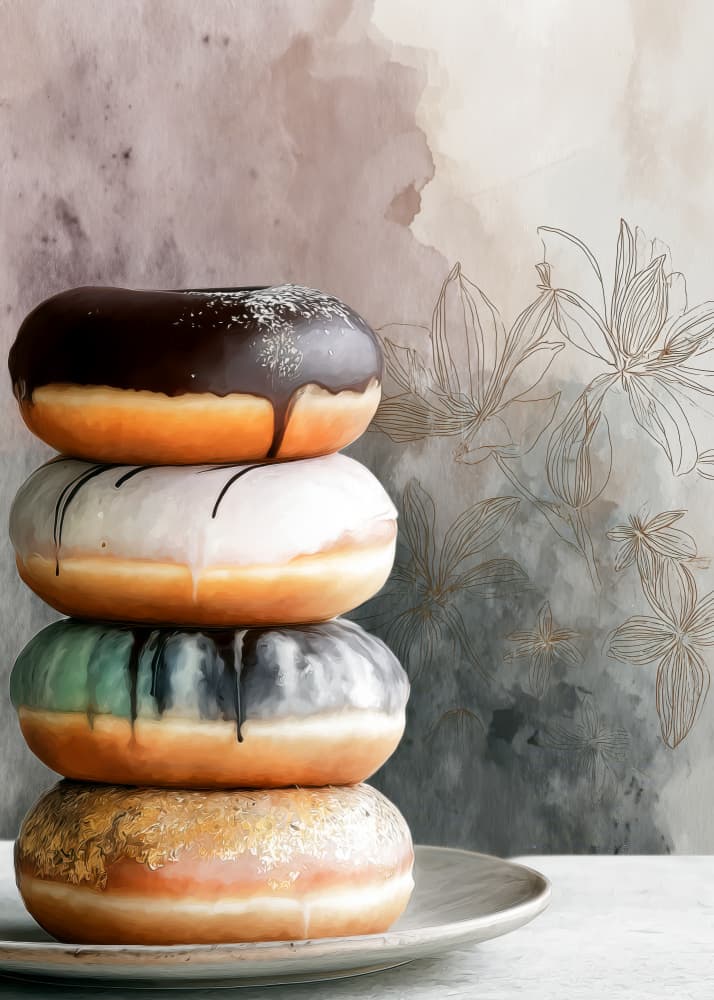 Sweet Donut Stack by Justyna Jaszke — canvas wall art