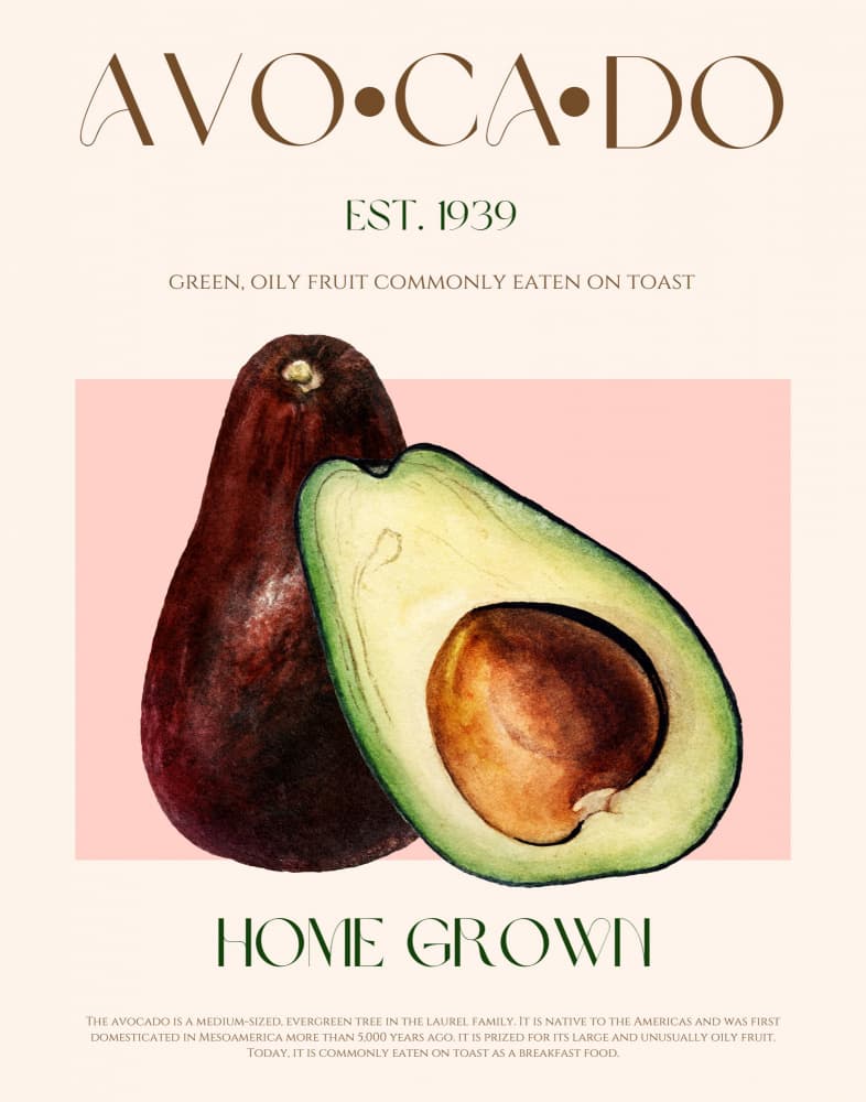 Avocado Home Grown by Nazma Khokhar — canvas wall art