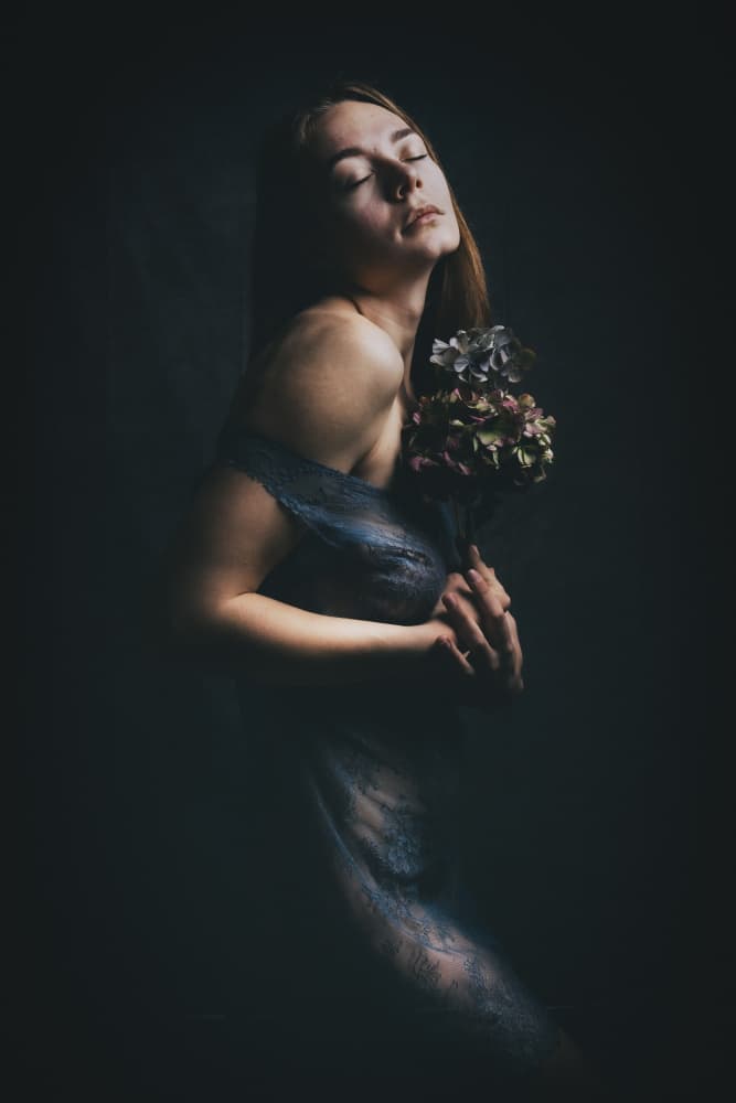 Ethereal Woman With Flowers by Christian Kurz — canvas wall art