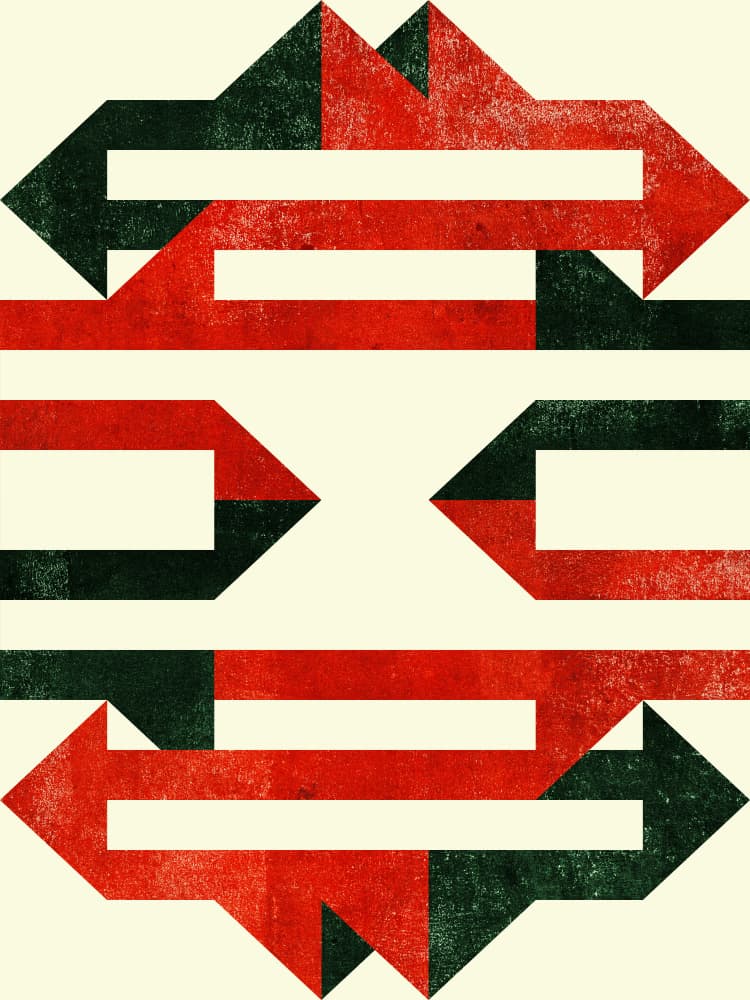 Interlocking Arrow Pattern by Petr Strnad — canvas wall art